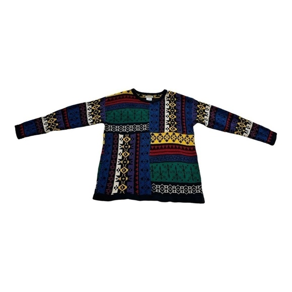 Esprit Colour Block Patchwork Design Y2K Sweater - Size Medium - Picture 2 of 11